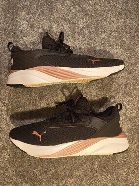 Puma Softride Black & Rose Gold Sneakers Women’s 8